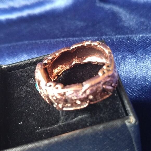 Copper Celtic Blue Gem Unisex Ring size 8.5 new old stock fashion jewelry - Picture 7 of 16